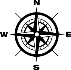 Compass With Earth Cardinal Points Directions Silhouette Cutting Svg Files, Free Vectors File